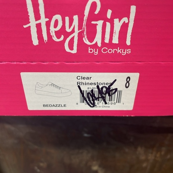 Hey girl bedazzled clear sneaker new in box size 8 women’s silver jewels - Picture 9 of 9